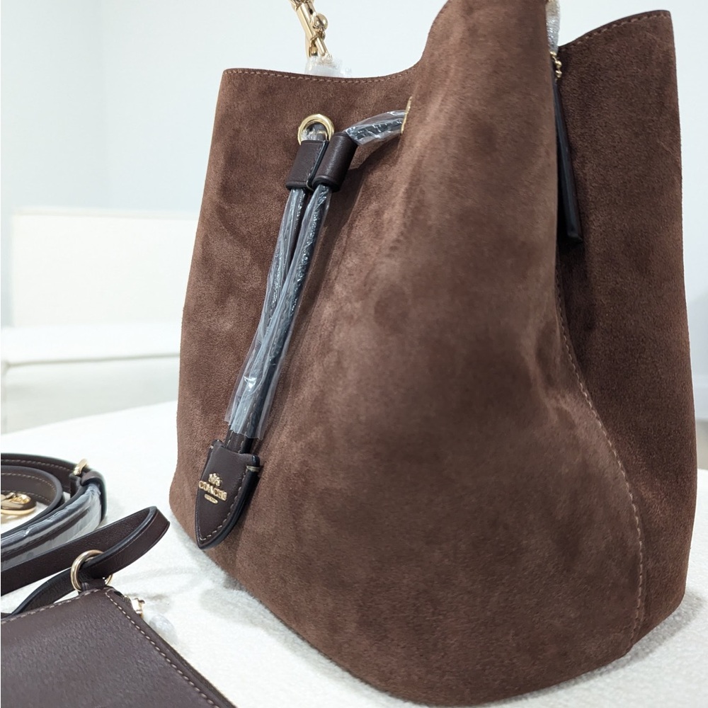 NWT - Coach Suede Rowan Bucket Bag - CCC78 - Vintage Brown - Picture 4 of 8